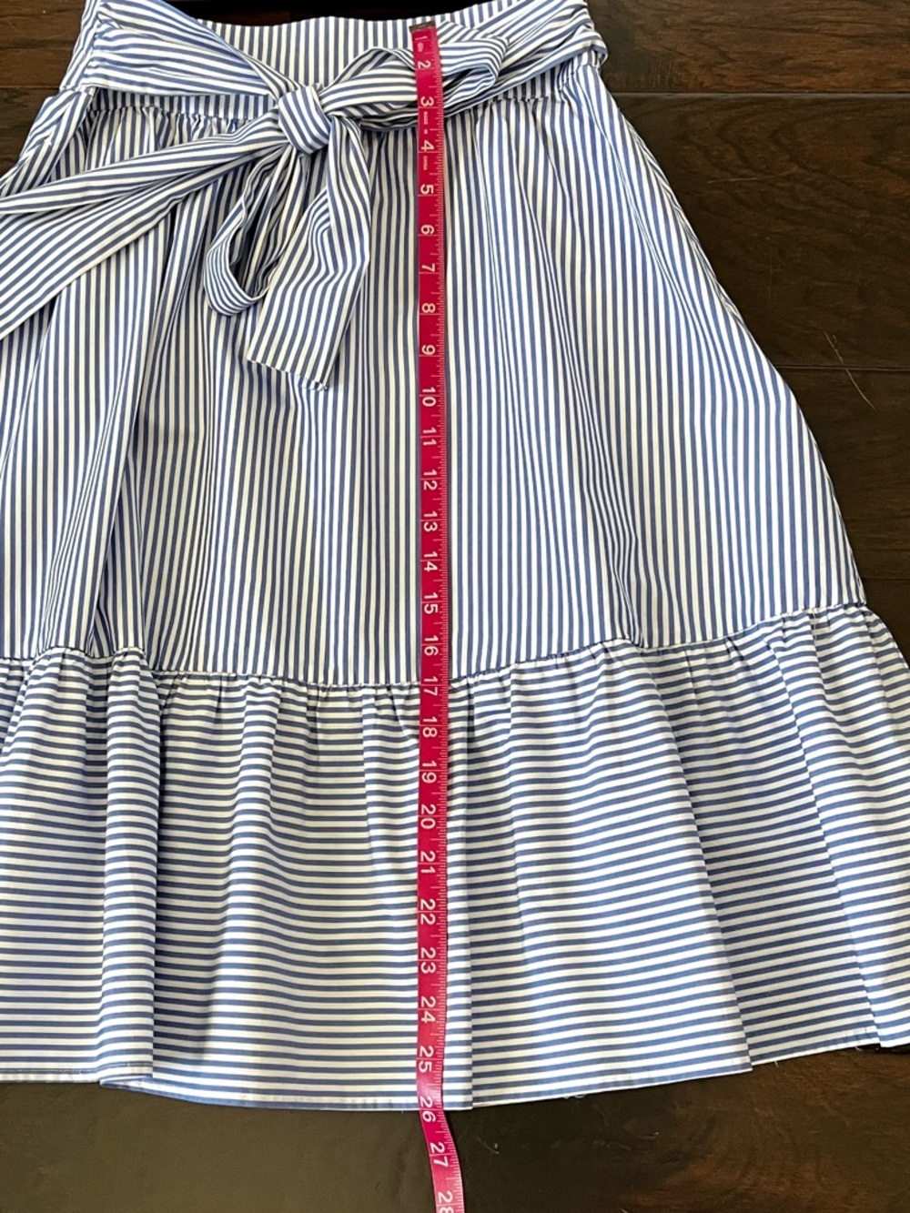J Crew Blue and White stripe Tie-waist skirt; size 2 - Picture 4 of 10